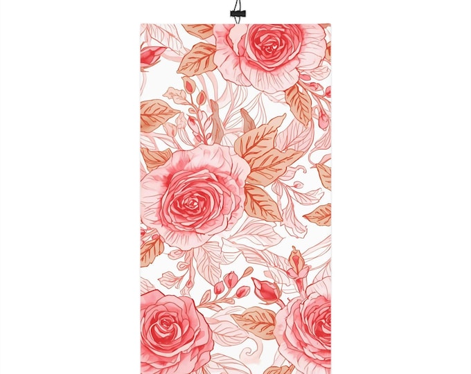 Floral Fleece Neck Gaiter, Winter Outdoor Scarf