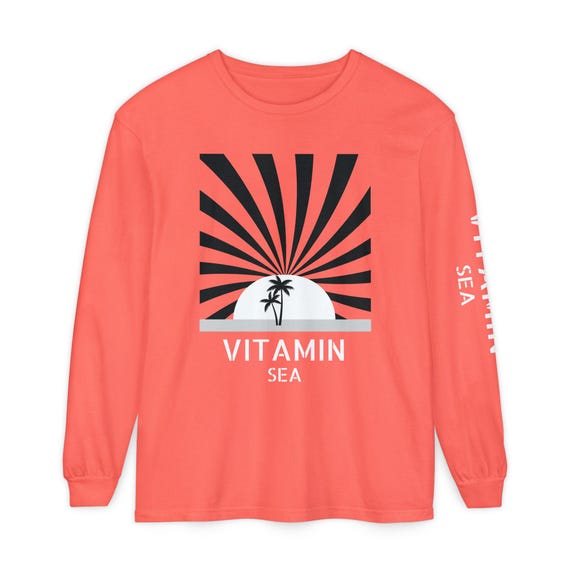 Vitamin Sea palm sunset Long Sleeve T-Shirt | tropical beach graphic