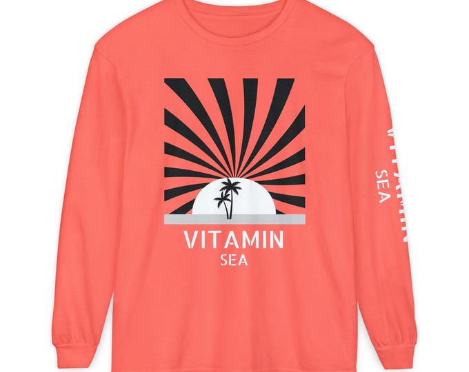 Vitamin Sea palm sunset Long Sleeve T-Shirt | tropical beach graphic