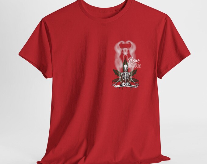 Stone To The Bone Shirt ,Meditating Skeleton T-Shirt, Mari Jane Shirt, Stoner Gift, Hippie Tee, Relaxing Cannabis Top, 420 Apparel
