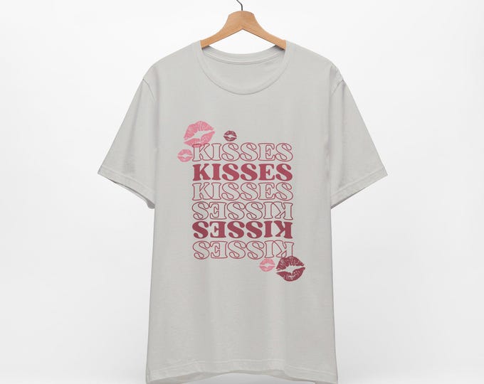 Pink Kisses Tee: Unisex Romantic Lips T-Shirt