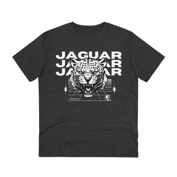 Roaring Jaguar T-Shirt: Aztec Ocelotl Design, Organic Cotton