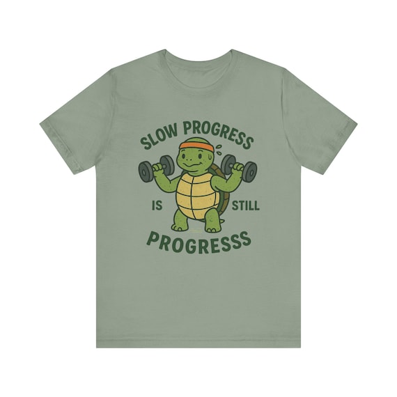Turtle Weightlifting T-Shirt: Slow Progress Fitness Tee