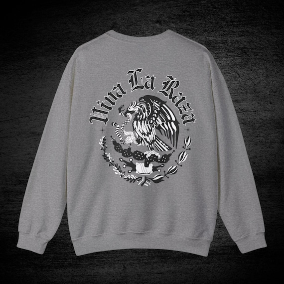 Viva La Raza Crewneck Sweatshirt: Eagle & Cactus Design
