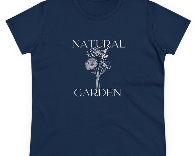 Natural Garden Women's Cotton Tee: Botanical Design
