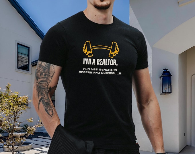 Realtor Workout Tee, Funny Realtor Shirt, Gym Humor, Fitness Gift, Real Estate Agent Apparel, Exercise Motivation Top