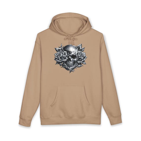 Skull with Roses Hoodie | Gothic Skull Rose Pullover