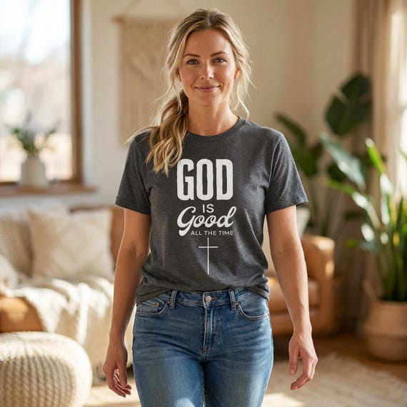 God Is Good All The Time T-Shirt | Christian Faith Cross Tee