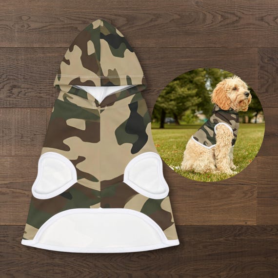 Camo Pet Hoodie: Green Military Print Dog Sweatshirt
