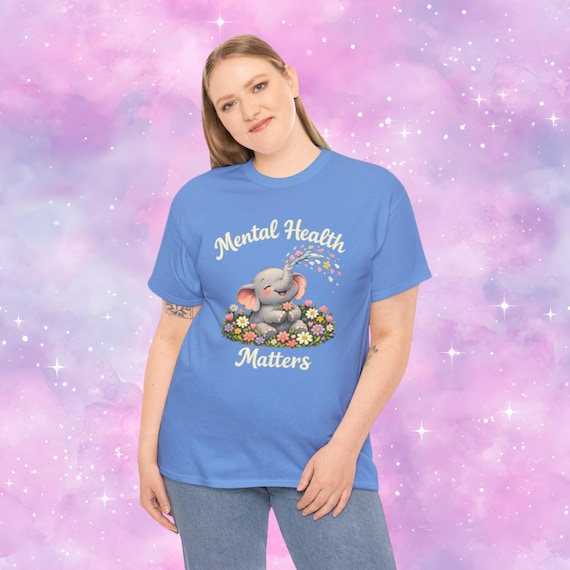 Mental Health Matters Tee | Elephant & Floral Design