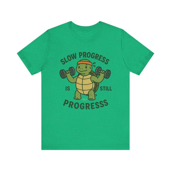 Turtle Weightlifting T-Shirt: Slow Progress Fitness Tee