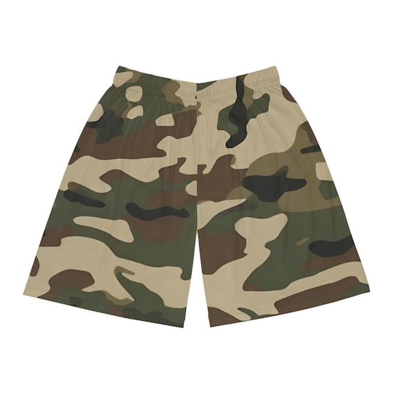 Camo Woodland Pattern Basketball Shorts | Camouflage Athletic Shorts