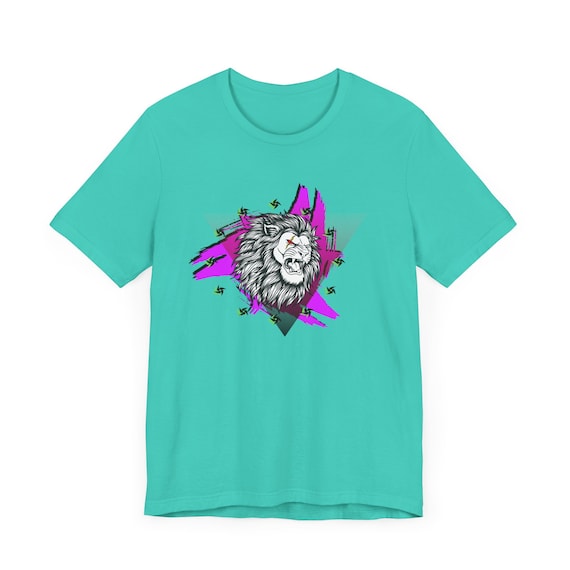 Fierce Lion Shirt, Vibrant Shuriken T-Shirt