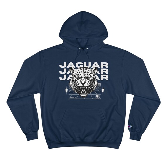 Jaguar Graphic Champion Hoodie: Organic Cotton, Aztec Ocelotl Design