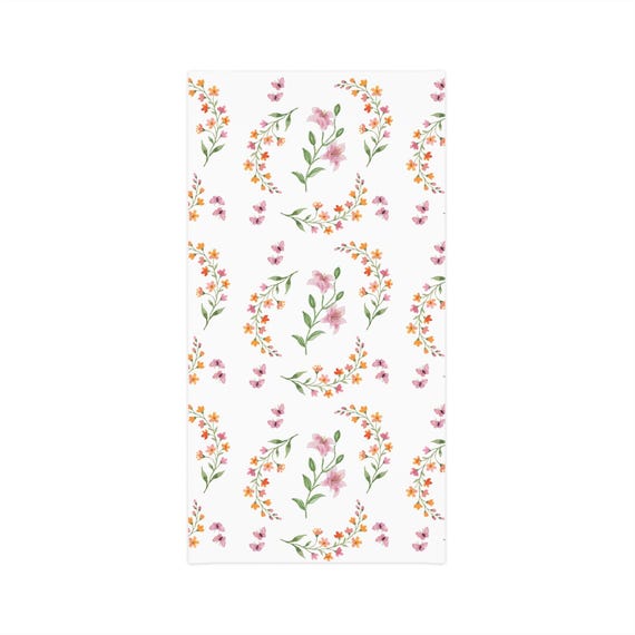 Pink Wildflower Wreath Neck Gaiter | Floral Face Covering