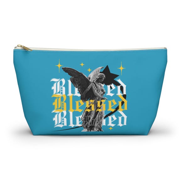 Blessed Angel Accessory Pouch: Religious Zipper Makeup Bag
