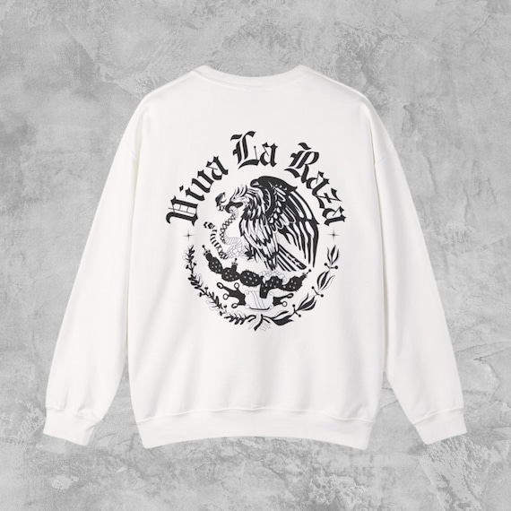 Viva La Raza Sweatshirt, Mexican Eagle Graphic, Cultural Pride Pullover