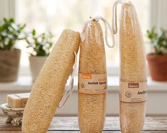 Natürlicher Bio-Luffaschwamm, 30–40 cm, Peeling-Duschschwamm, Körperpeeling für Bad und Spa, Hautpflege- und Wellness-Geschenk
