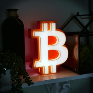 Światło LED 3D Bitcoin z pilotem