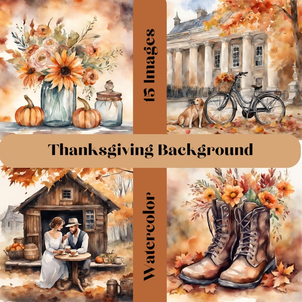 Thanksgiving Background Art for Kids Hub Digital Download Watercolor Images for Cards Pictures for Planner Journal Design Fall Wedding Ideas