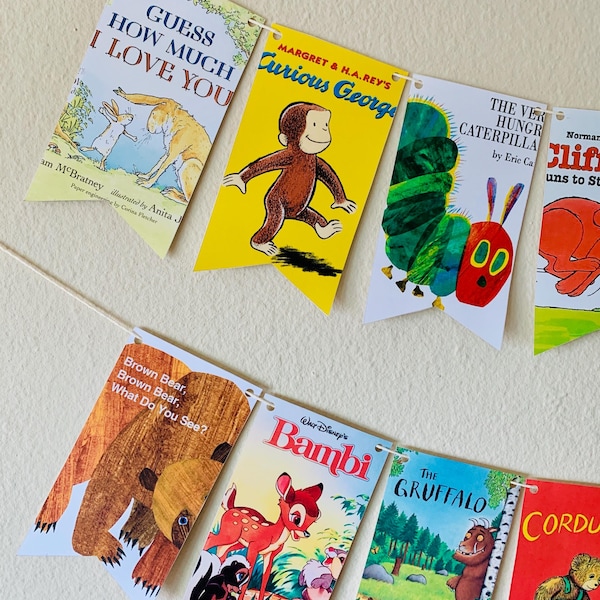 Bannière De Livre D'histoires, Fête Prénatale, Anniversaire Livre D'histoires, Premier chapitre, Un livre d'histoires, Chapitre un, Bannière de livre, Guirlande de livre, Couverture de livre