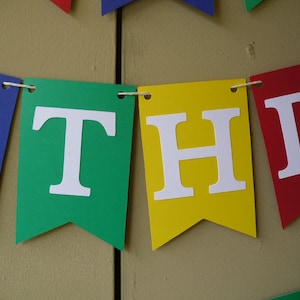 Primary Color Banner, Happy Birthday Banner, Personalized Banner, Sesame Street Banner, Elmo Banner