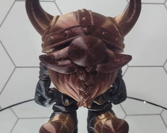 Adventurous Viking Gnome with Articulated Limbs | Viking Desk Toy | FlexiFactory Designs | Articulated Gnome | 3D Printed Gnome