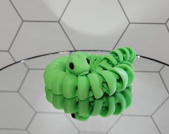 Fidgety Serpent 3D Printed Snake Toy | Articulated & Flexible Desk Toy | Multi-color Fidget Fun