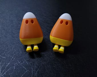 Whimsical 3D Printed Candy Corn Figurine | Cute Halloween Decor | Fall Collectible Gift
