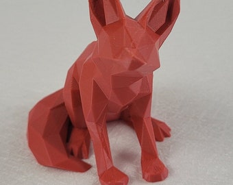 Vibrant Low Poly 3D Printed Fox Sculpture | Low Poly Fox | 3D Prints | Office Art | 3D Art | Desk Toys