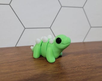 Adorable Zou3d Stegosaurus Fidget Toy | 3D Printed Dino | Flexible Fun | Desk Toy | Multi-color | Keychain options