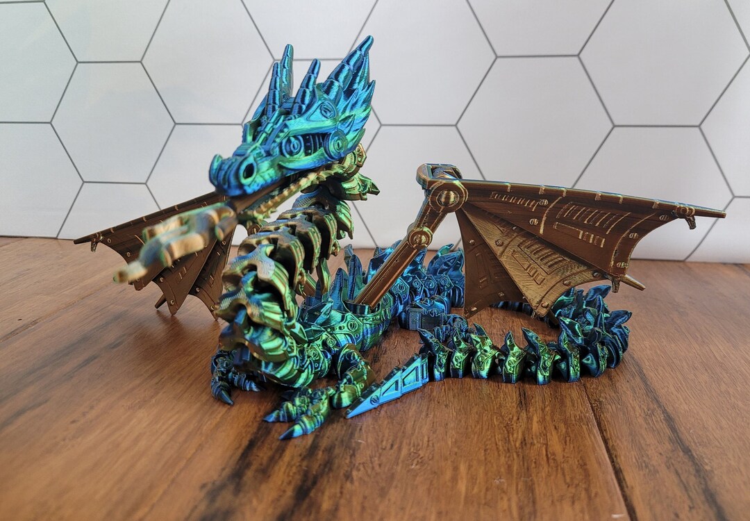 Flexible Flying Fire Breathing MECH Dragon | Articulated Dragon Desk ...