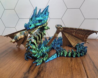 Flexible Flying Fire Breathing MECH Dragon | Articulated Dragon Desk Fidget | FlexiFactory | 3D Printed DRAGON