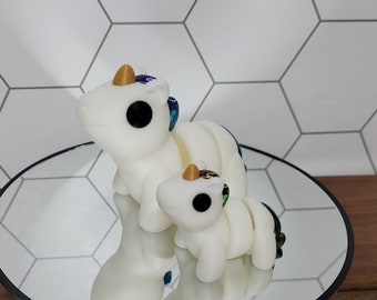 Adorable Flexible Unicorn Fidget Toy | 3D Print by Zou3d | Flexible Fun | Desk Toy | Multi-color | Keychain options