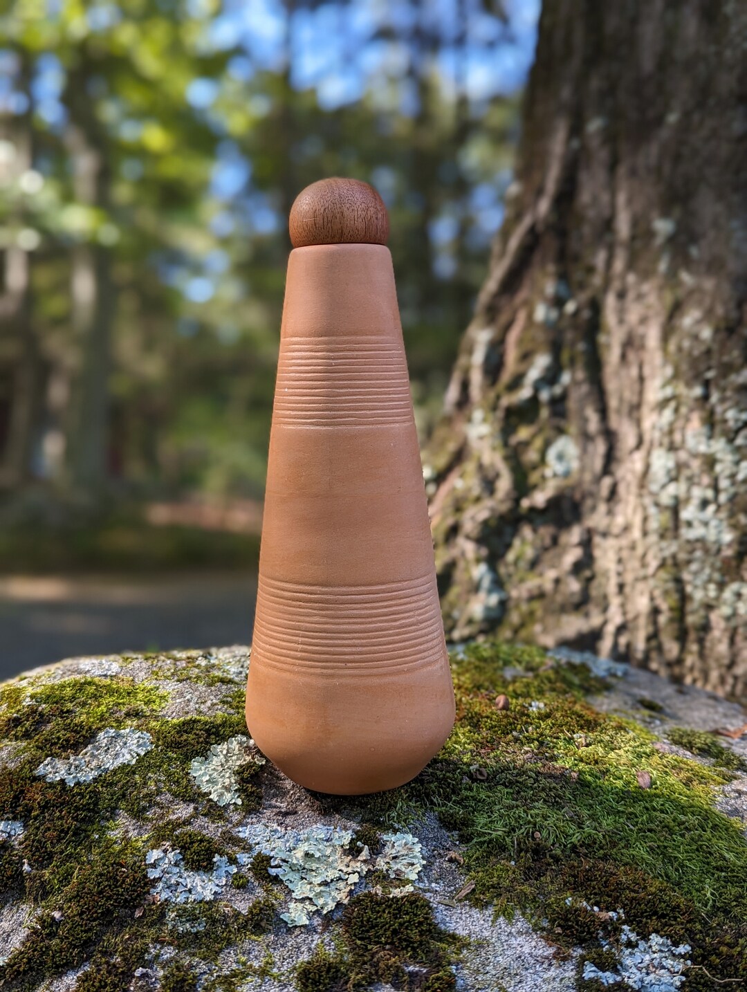 Eco Friendly Non Toxic Terracotta Water Bottle With Wood Top Etsy