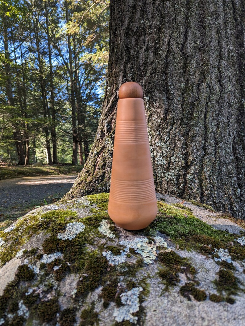 Eco Friendly Non Toxic Terracotta Water Bottle With Wood Top Etsy