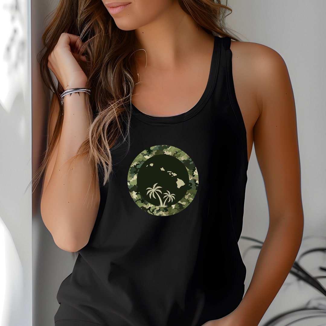 Lubpow Beach Tank Top For Women – Tropical Coconut Tree Graphic, Racerback Sleeveless Shirt, Soft Cotton Blend