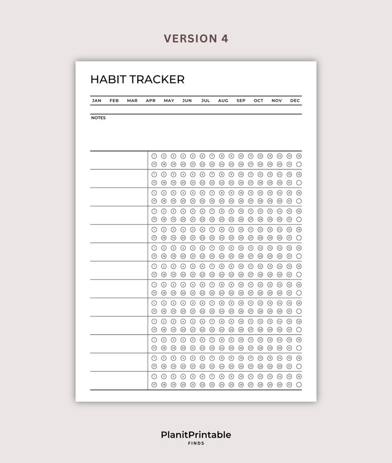 Monthly Habit Tracker Printable, 30 Day Habit Challenge, Daily Habit ...