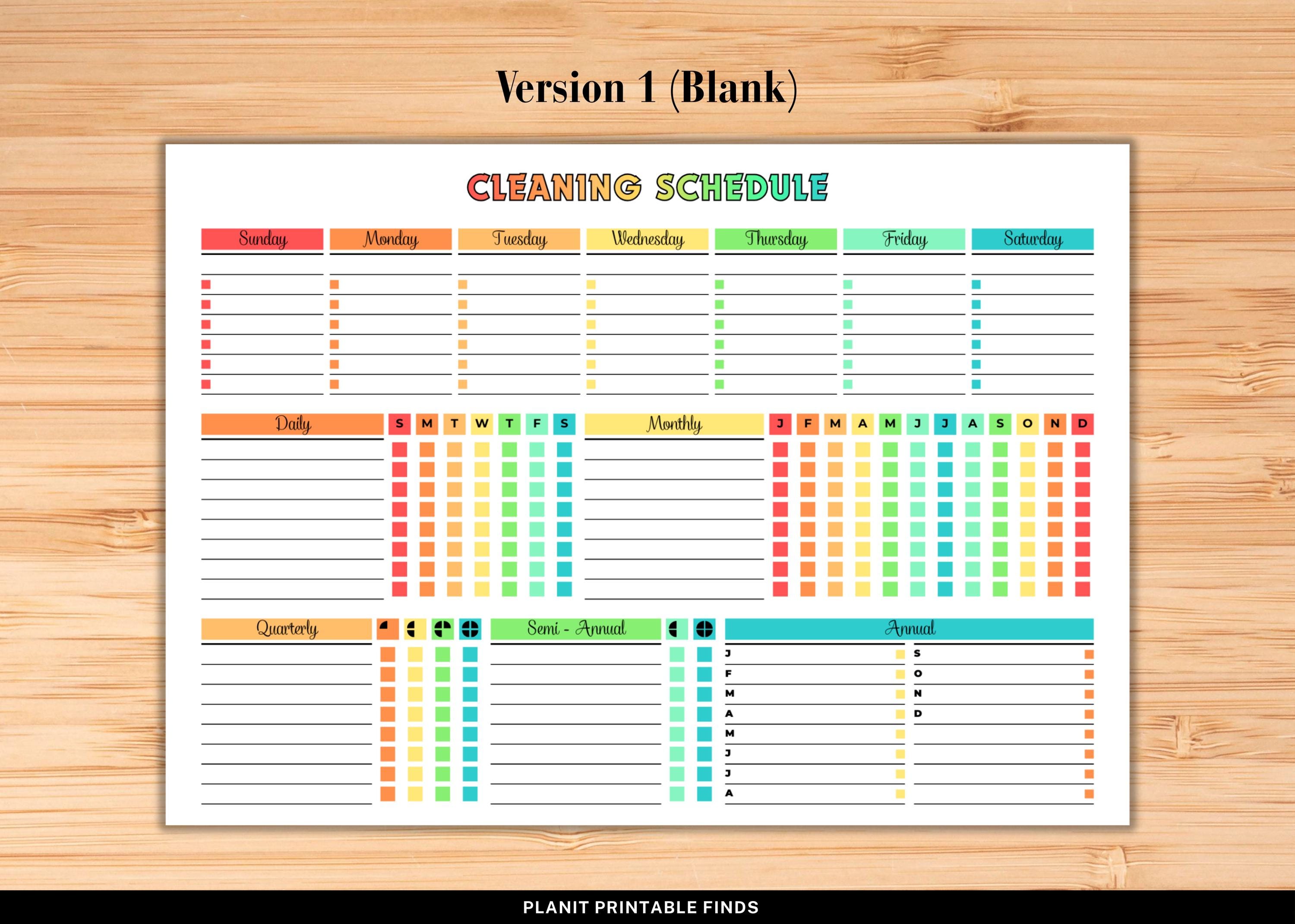 Editable ADHD Cleaning Schedule Checklist A4 A3 Letter Printable Daily ...