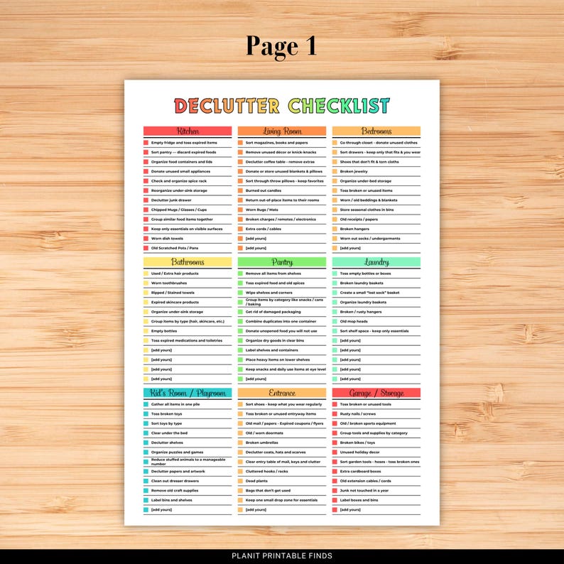 ADHD Declutter Planner Editable Home Decluttering Planner 30 Days ...