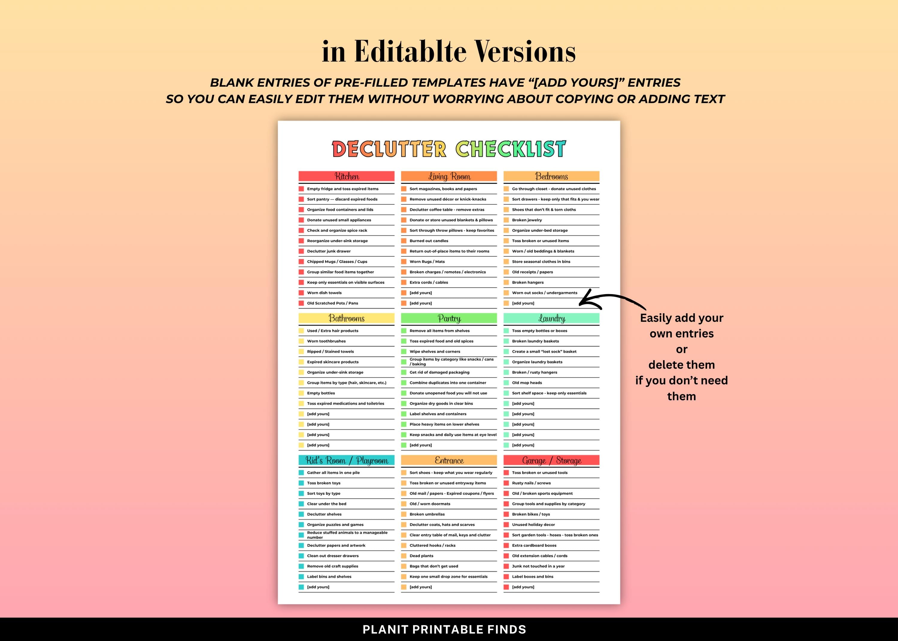 ADHD Declutter Planner Editable Home Decluttering Planner 30 Days ...