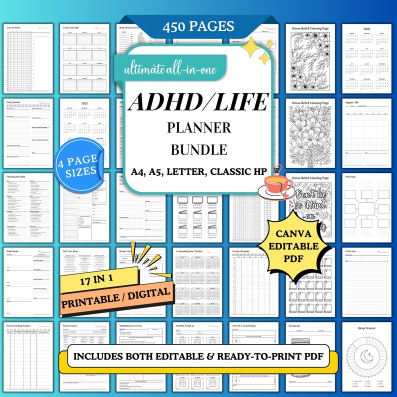 Ultimate ADHD Planner, Mega 2025 2026 Planner Bundle, Ultimate ...