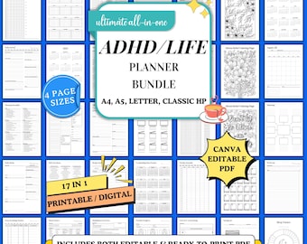 2025 2026 Adult ADHD Planners Ultimate Life Binder PDF Mega 2025 2026 Planner Bundle Productive ADHD Planner Set Digital Printable