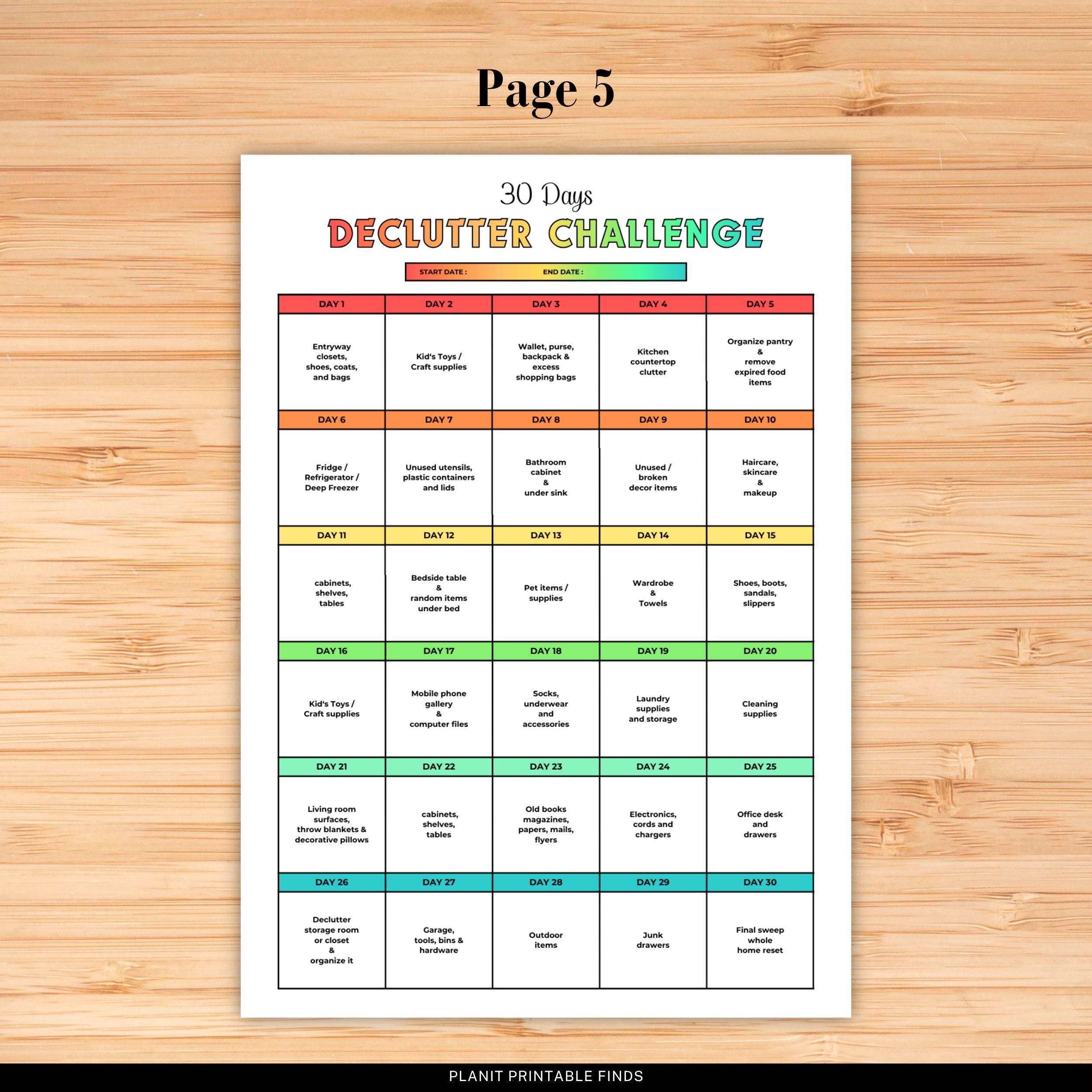 Editable Declutter Planner Printable, ADHD Declutter List, Home ...
