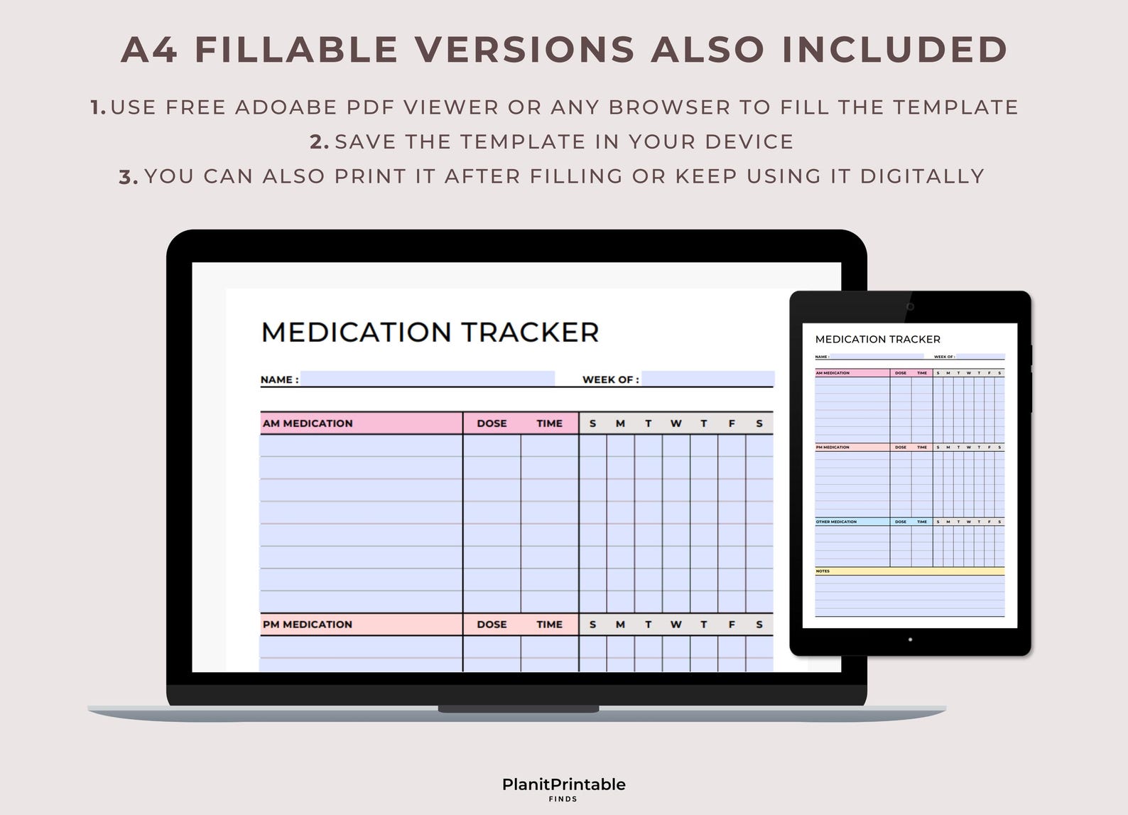 Weekly Medication Tracker Printable: Dosage Log (digital Download) - Etsy