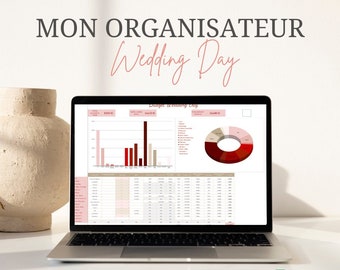 Planificateur de mariage complet en français au format EXCEL ou GOOGLE SHEET - Mon organisateur Wedding Day