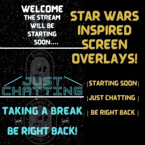 Animated Star Wars Inspired Twitch Screen Overlays | Starting Soon ...