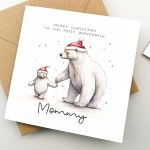 Weihnachtskarte für Mama, Grußkarte, Weihnachtskarte, Geschenk für geliebte Menschen, xmas, dmom Weihnachtsgeschenk, süße Weihnachtskarte, für Mutter, Mama Bär