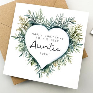 Weihnachtskarte für Tante, süße Grußkarte, Weihnachtskarte, Weihnachten, Geschenk für Tante, Familienkarte, einfache Karte, frohe Weihnachten, beste Tante überhaupt