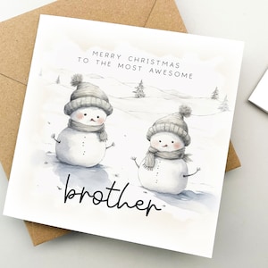 Kerstkaart voor broer, wenskaart, kerstkaart, geliefde cadeau, Kerstmis, broer kerstcadeau, leuke kerstkaart, familiekaart